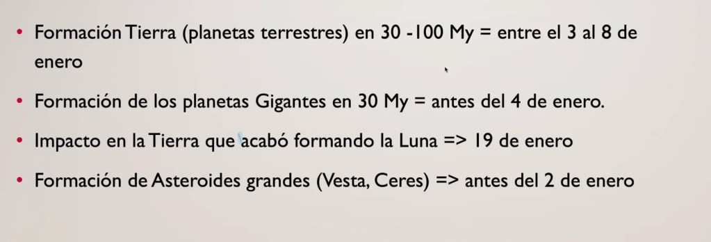 eventos en el sistema solar