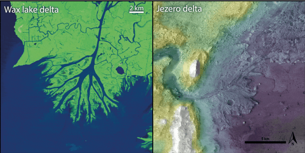 deltas en tierra y marte
