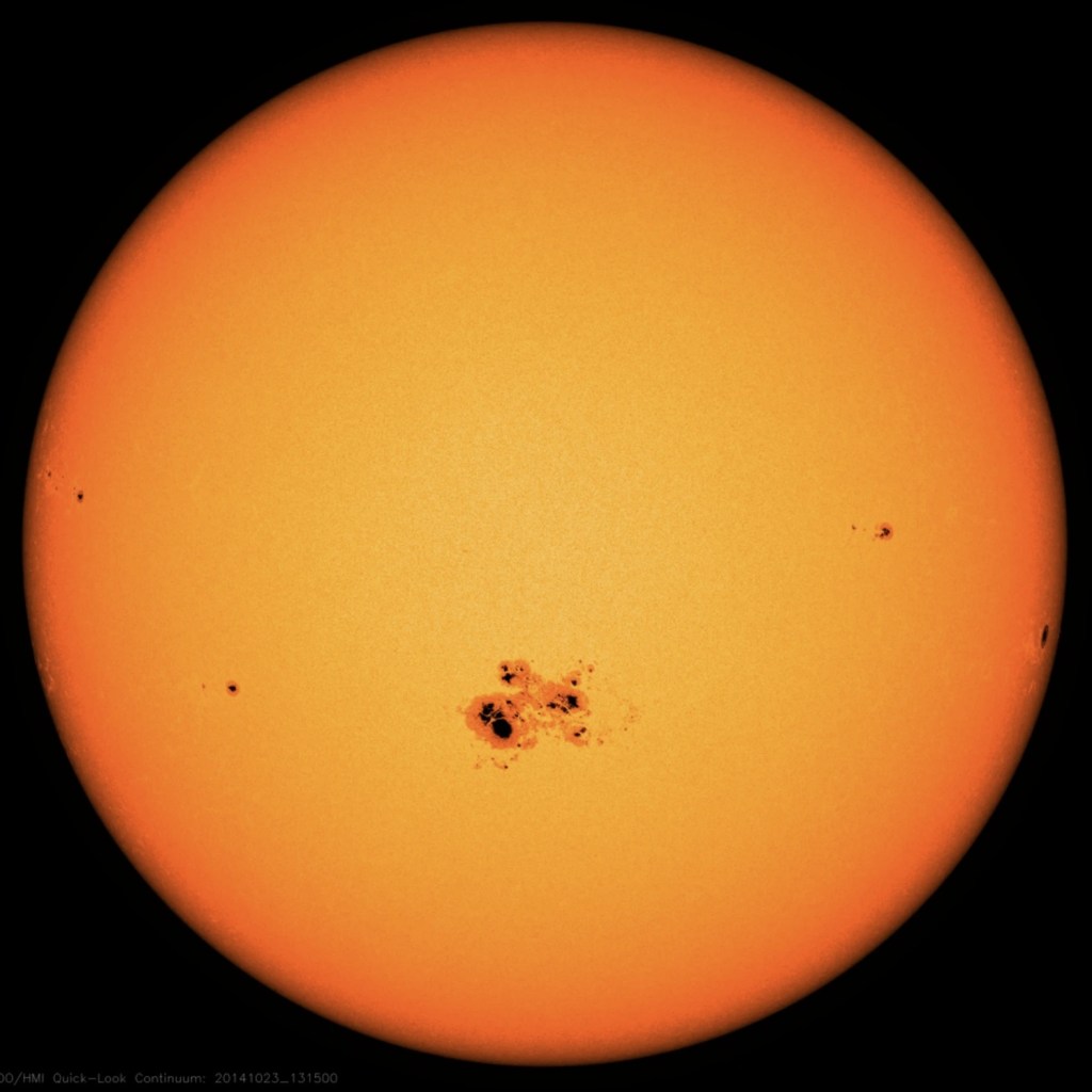 Imagen del Sol con unas manchas solares