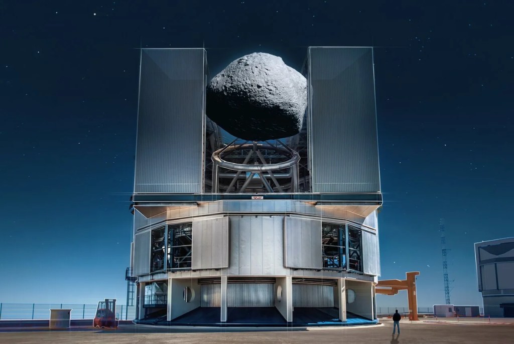 Comparacion del tamaño del asteroide 1998 KY26 con un telescopio de la ESO