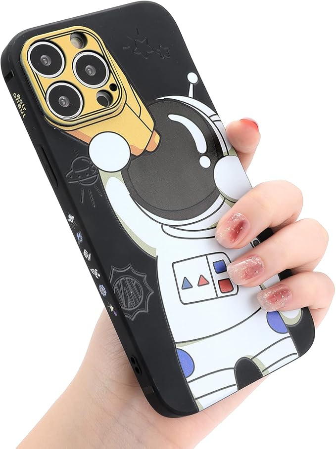 Funda para iPhone 12, diseño de astronauta espacial de dibujos animados