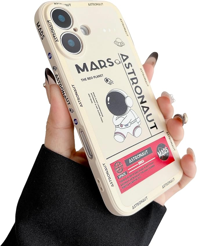 Funda Compatible con iPhone 16, diseño de Cohete y Astronauta
