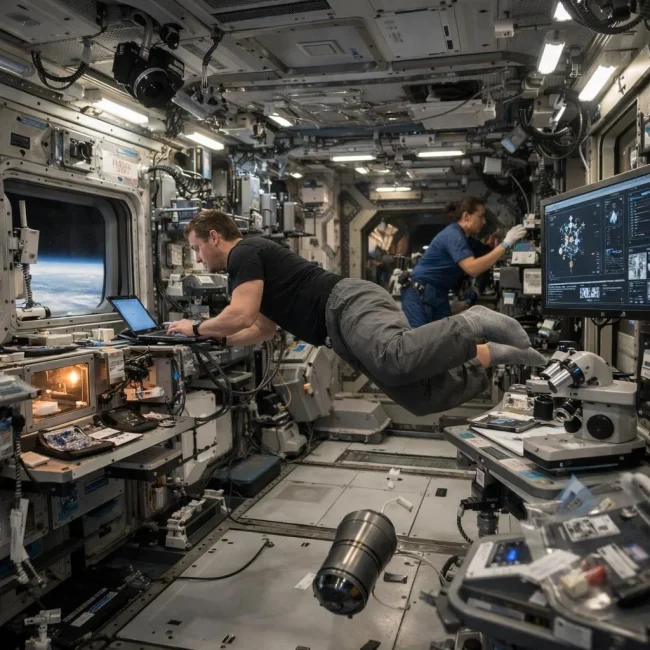 Astronautas y experimentos