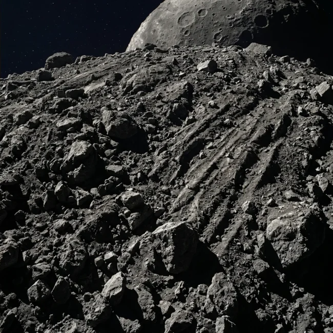 Material viajero entre dos asteroides