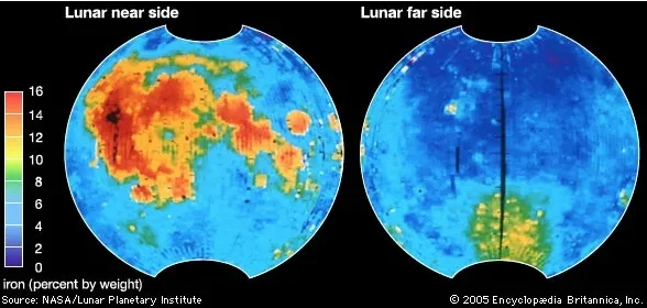 mapa del hierro en la luna